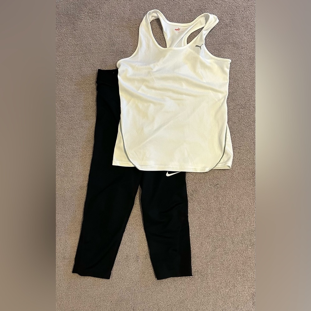 Nike Pro Capri leggings and Puma top